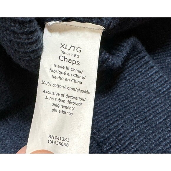 Chaps Mens Navy‎ Patterned Knit V-neck Sweater Vest-Size XL - Picture 4 of 8